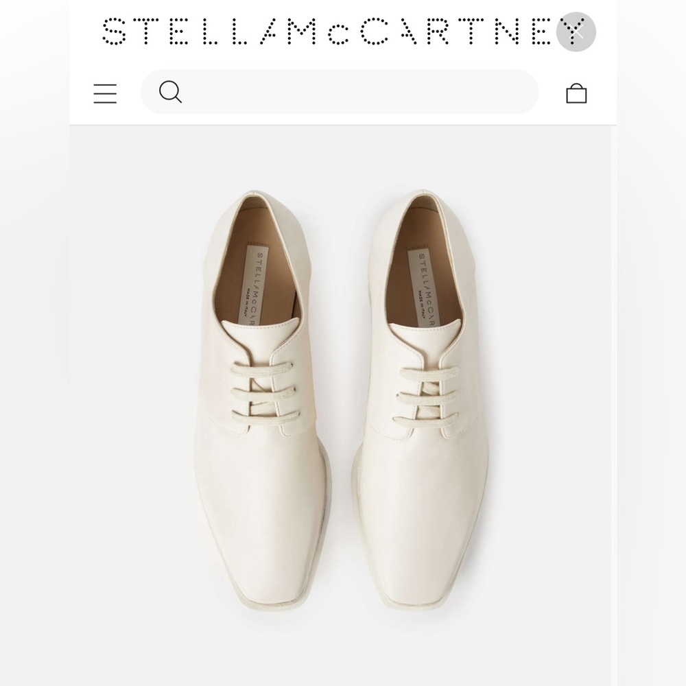 Stella McCartney Ivory and Beige Platform Lace-Up Sneakers - Picture 6 of 9